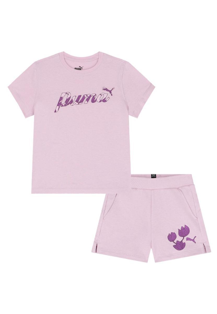 PUMA Completo T-Shirt e Pantaloncini Blossom Tee & Shorts Set G 680320-Glicine