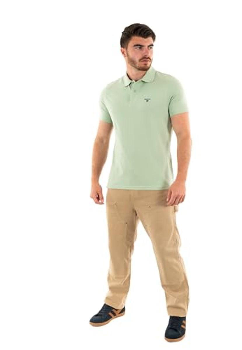 barbour Polos Lightweight Sports Polo Shirt gn12 Pale Apple