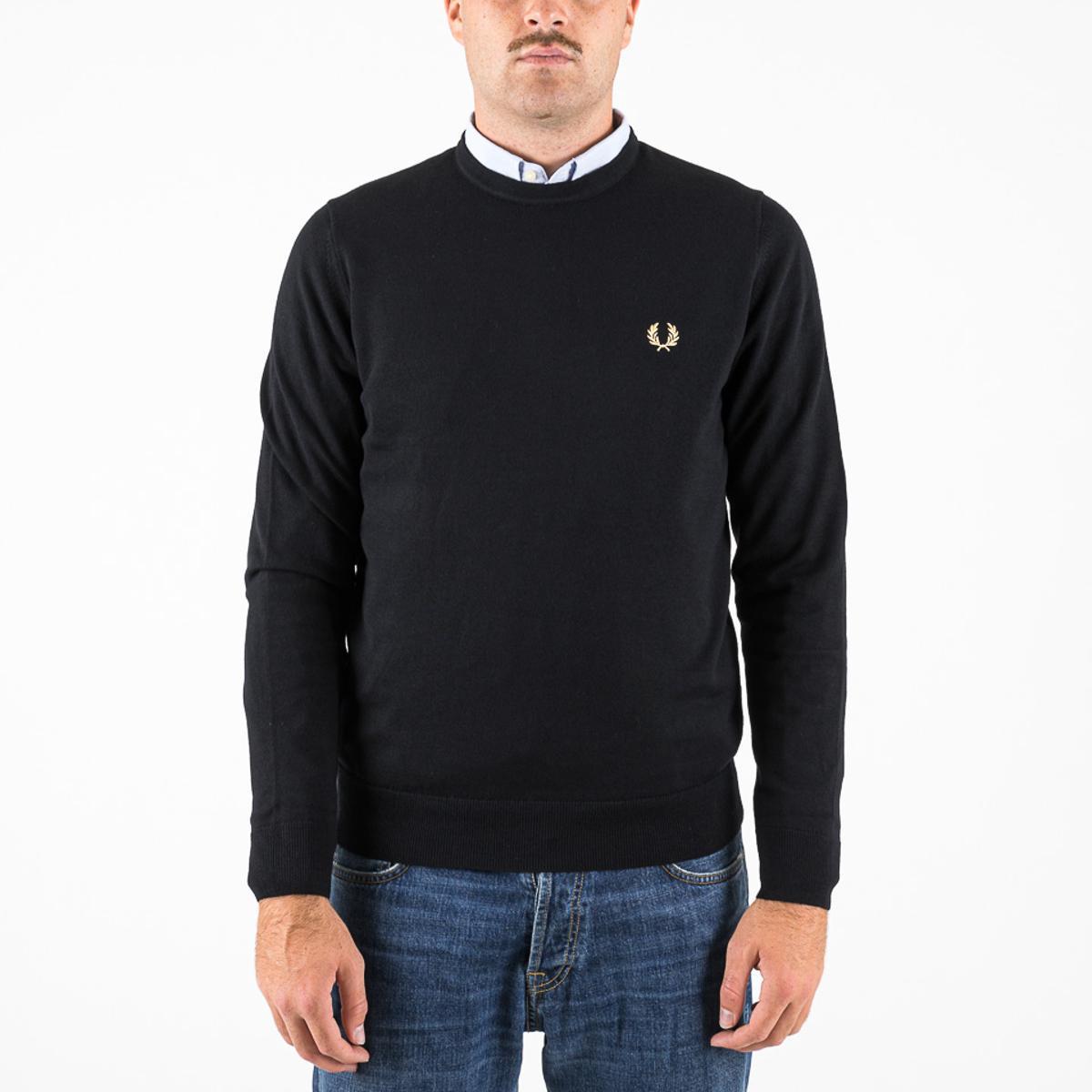 Maglie Fred Perry Classic Crew Neck Jumper black-Nero