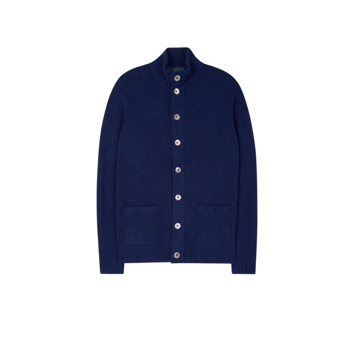 Cardigan Uomo in lana Landford Blu-Blu