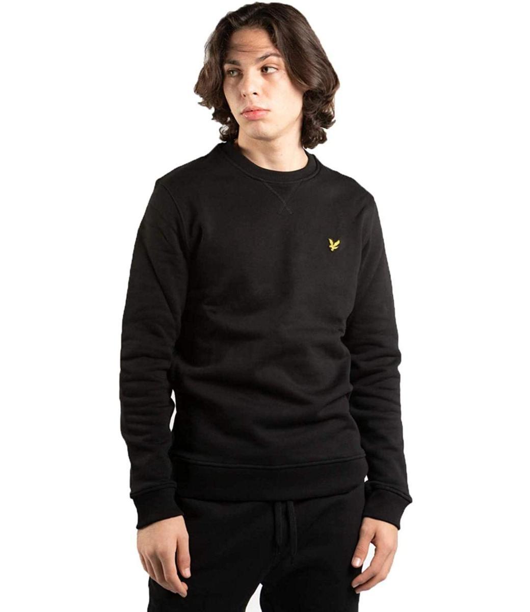 Lyle & Scott - Felpa Uomo Girocollo con Logo-Nero