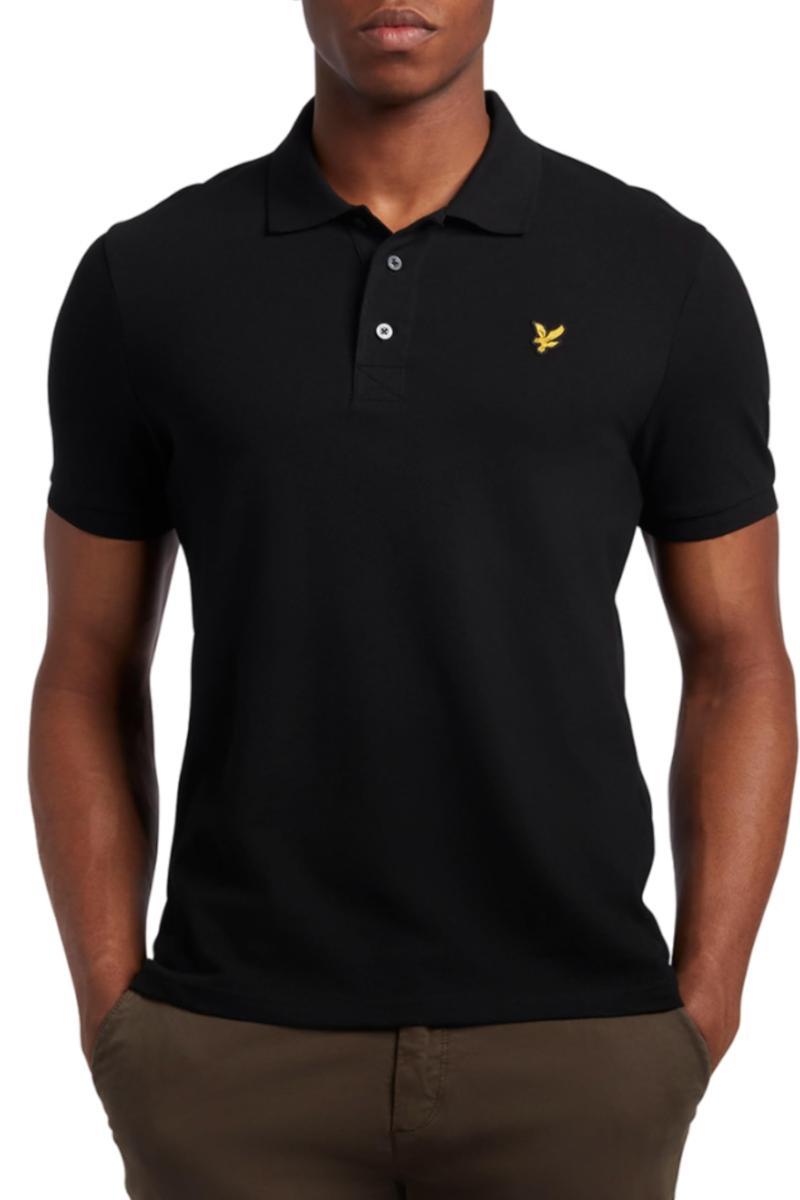 Lyle & Scott Uomo Polo Monocolore Tipped con Riga
