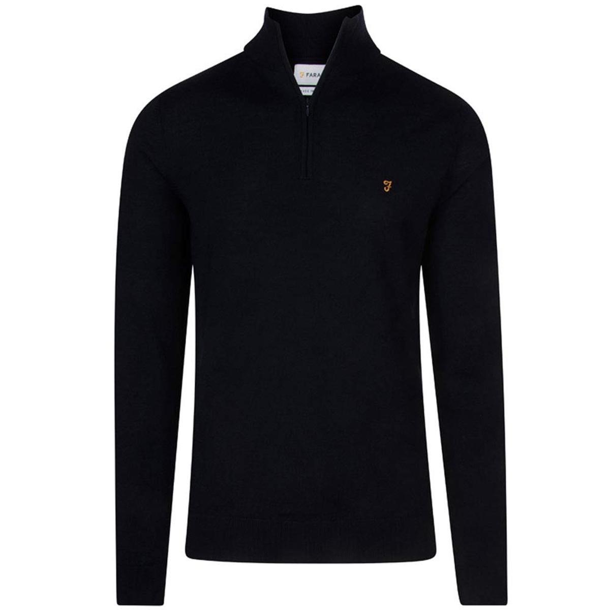 Maglie Farah Redchurch 1/4 Zip Merino Wool Jumper true navy-Blu