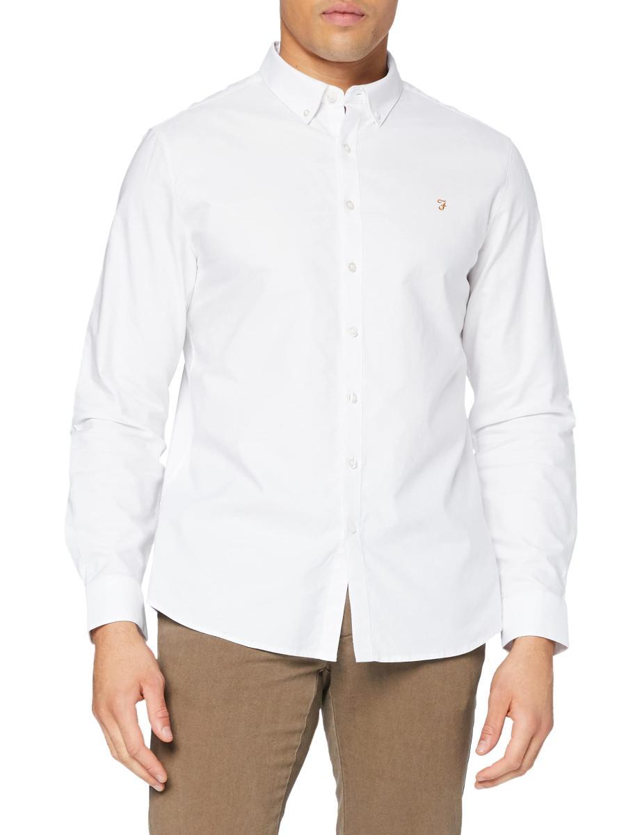 Farah Brewer Cotton Oxford Slim Fit Shirt Camicia Uomo (Pacco da 1)