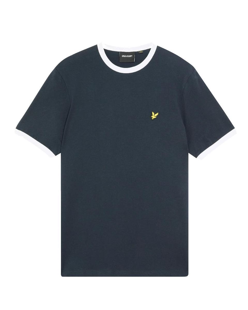 Lyle & Scott Uomo T-Shirt da Uomo, Dark Navy/White