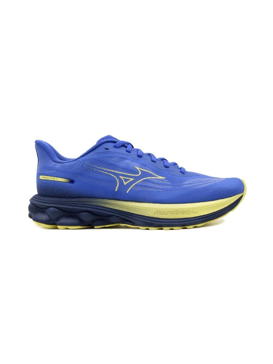 Mizuno Wave Skyrise 7 - Scarpe da corsa da uomo, blu acceso/giallo fortuna/blu estate
