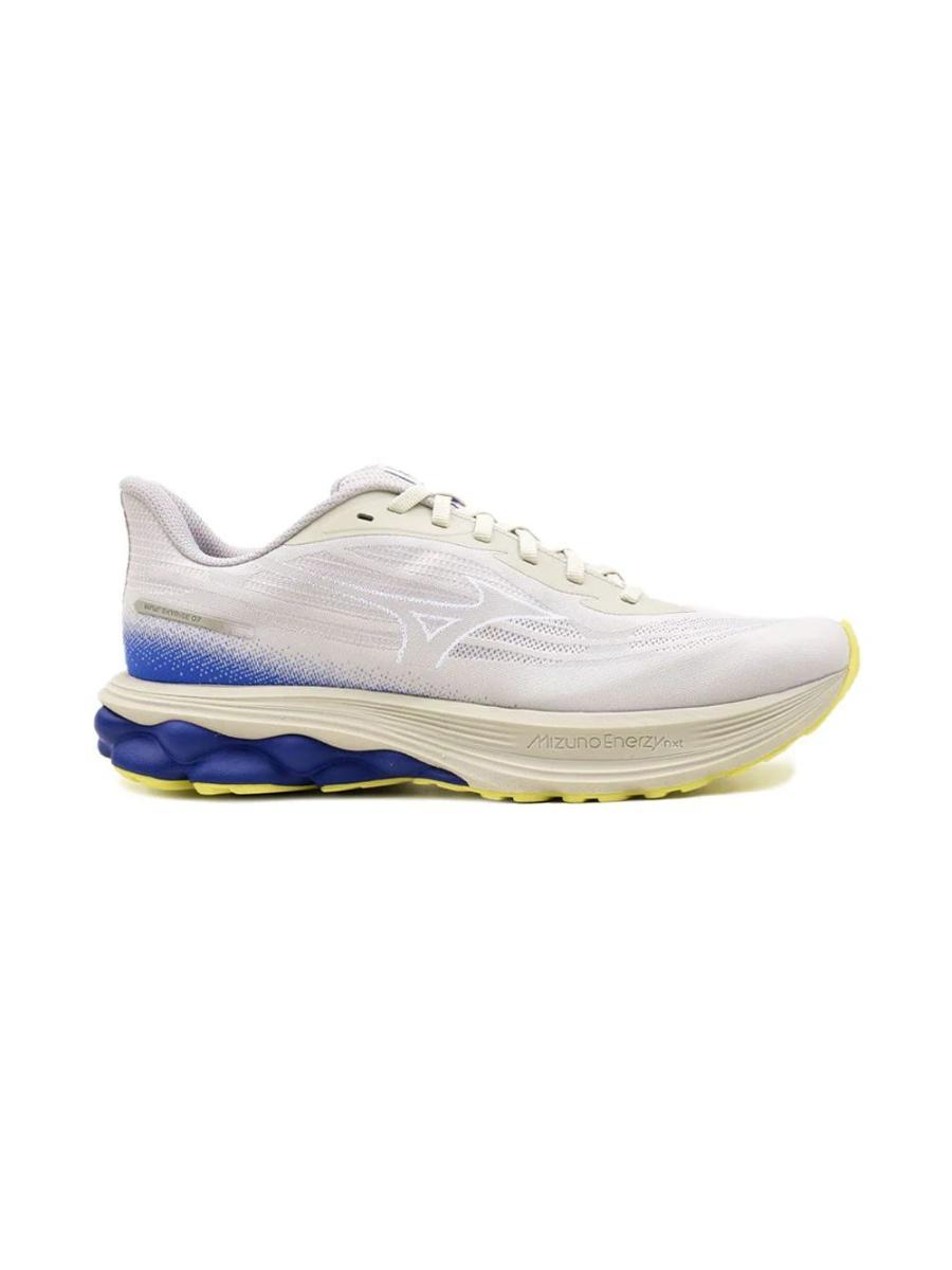 Scarpa Running Wave Skyrise 7 MIZUNO Uomo - Bianca con dettagli blu e gialli-Bianco