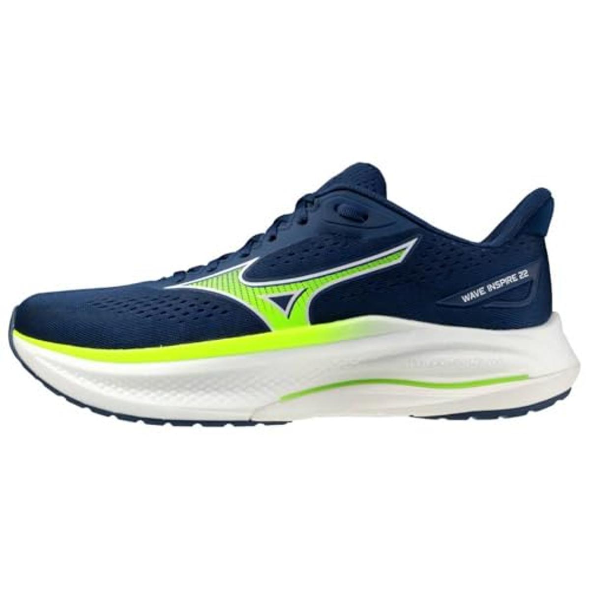 Mizuno Wave Inspire 22 - Scarpe da corsa da uomo, colore: Blu (Estate Blue/Lightning Yellow/L)