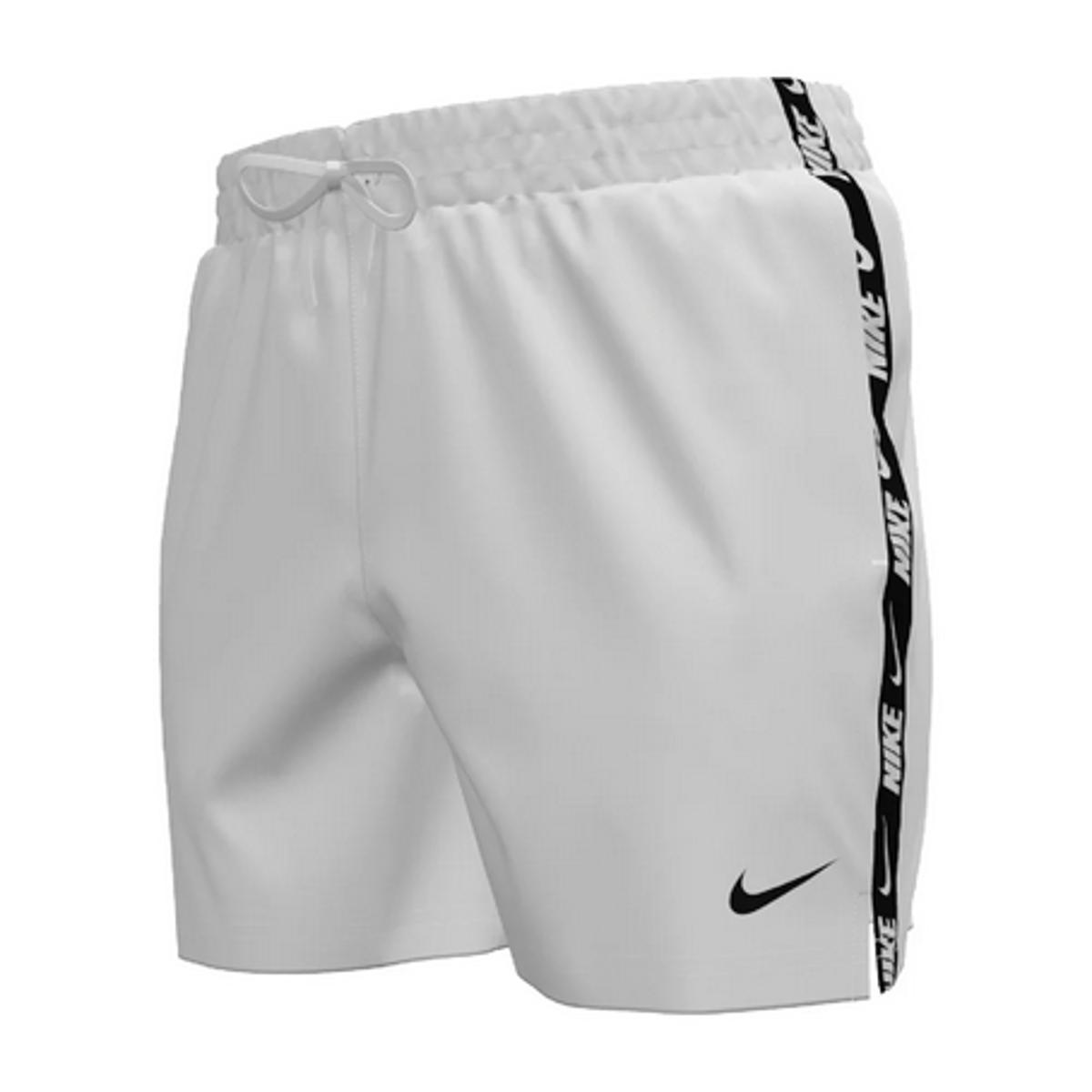 Nike Nike Swim Breaker Logo Tape 5" Volley Short White Swim Trunks Unisex - Adulto-Bianco