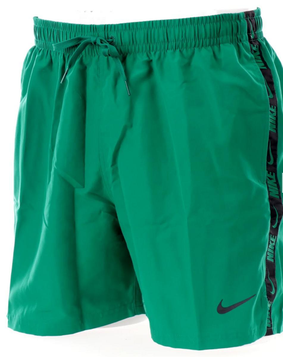 Nike Nike Swim Breaker Logo Tape 5" Volley Short White Swim Trunks Unisex - Adulto-Verde