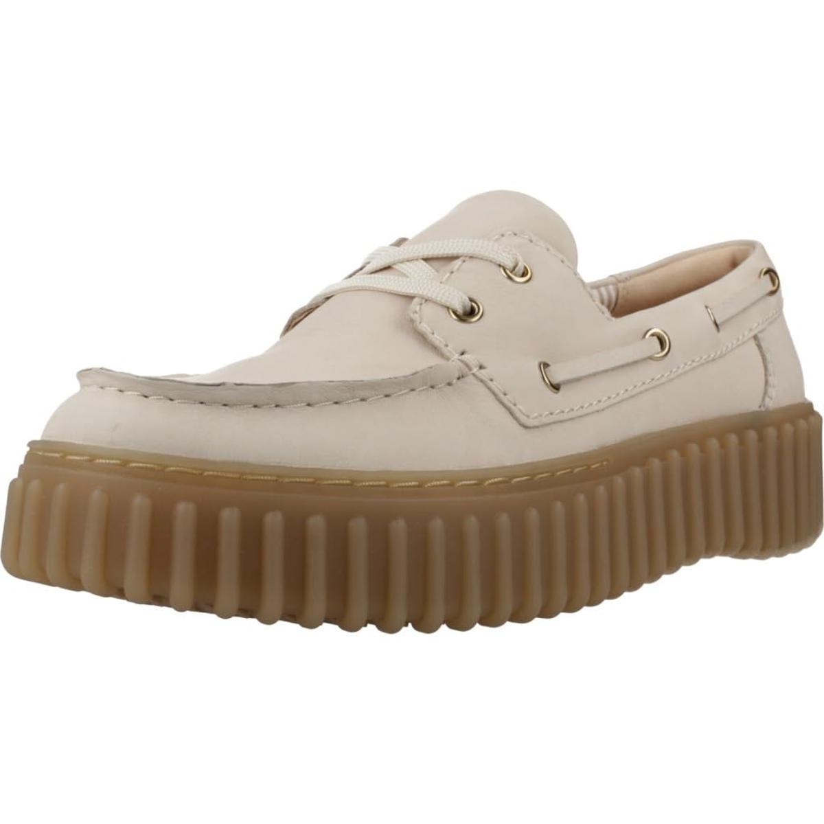 Clarks Torhill Boat Cream Nubuck 36