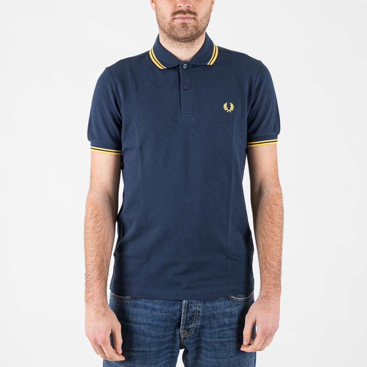 Polo Fred Perry Twin Tipped Fred Perry Polo Shirt tennis blue & lemon barley-Multicolore