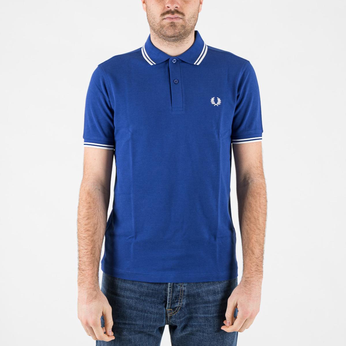 Polo Fred Perry Twin Tipped Fred Perry Polo Shirt soho eclipse & snow white & snow white-Multicolore