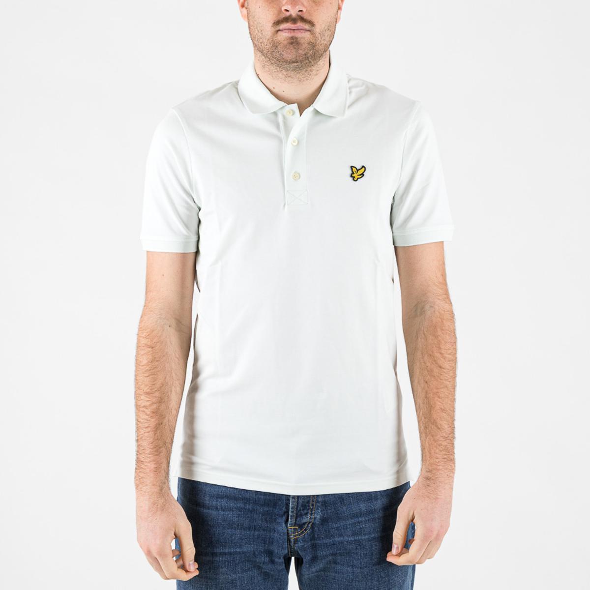 Lyle & Scott Uomo Slim Polo Stretch-Vero Nero-Blue Ice