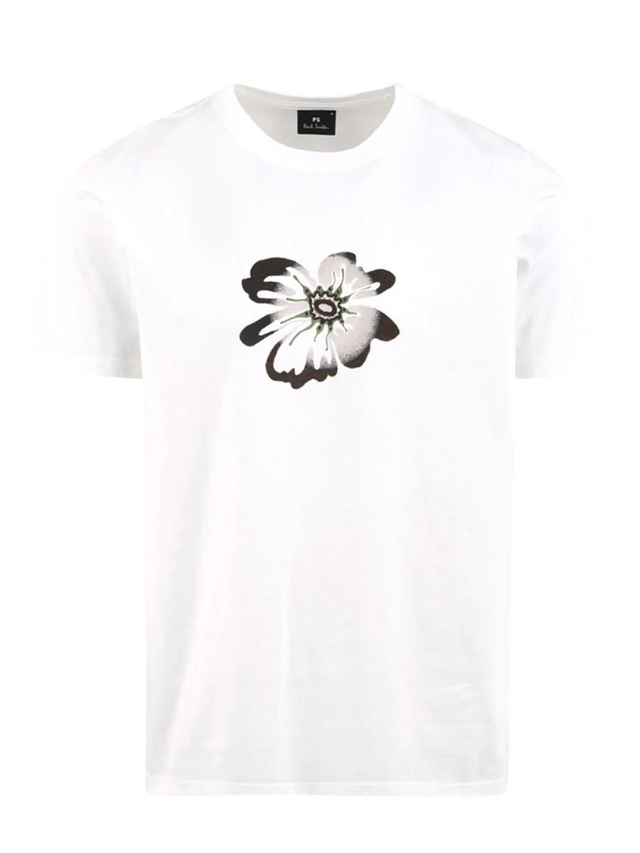 T-shirt regular fit Flower PAUL SMITH Uomo - Bianco