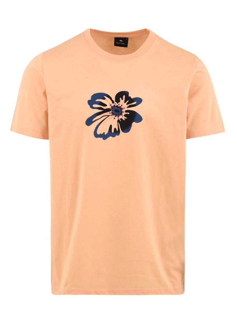 T-shirt regular fit Flower PAUL SMITH Uomo - Arancione-Arancione