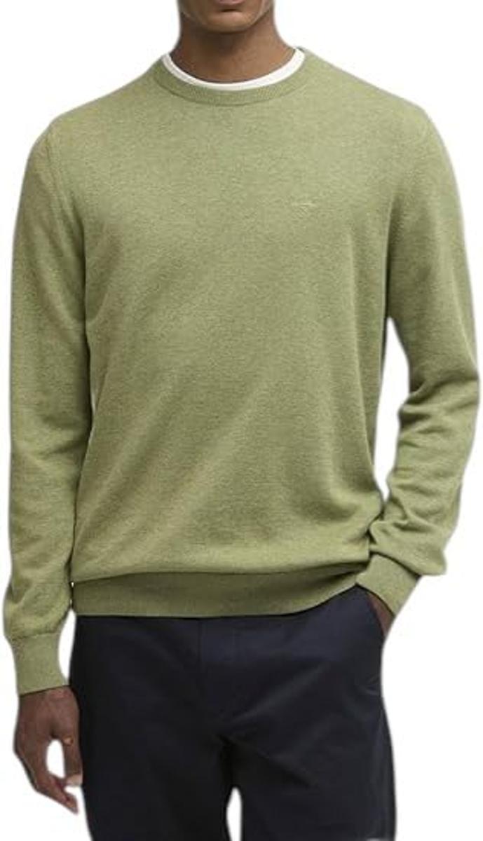 Maglie Barbour Pima Cotton Crew Jumper laurel green