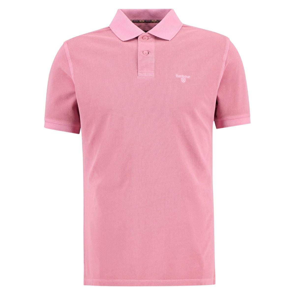 Polo Uomo in piqué in Rosa Washed-Rosa