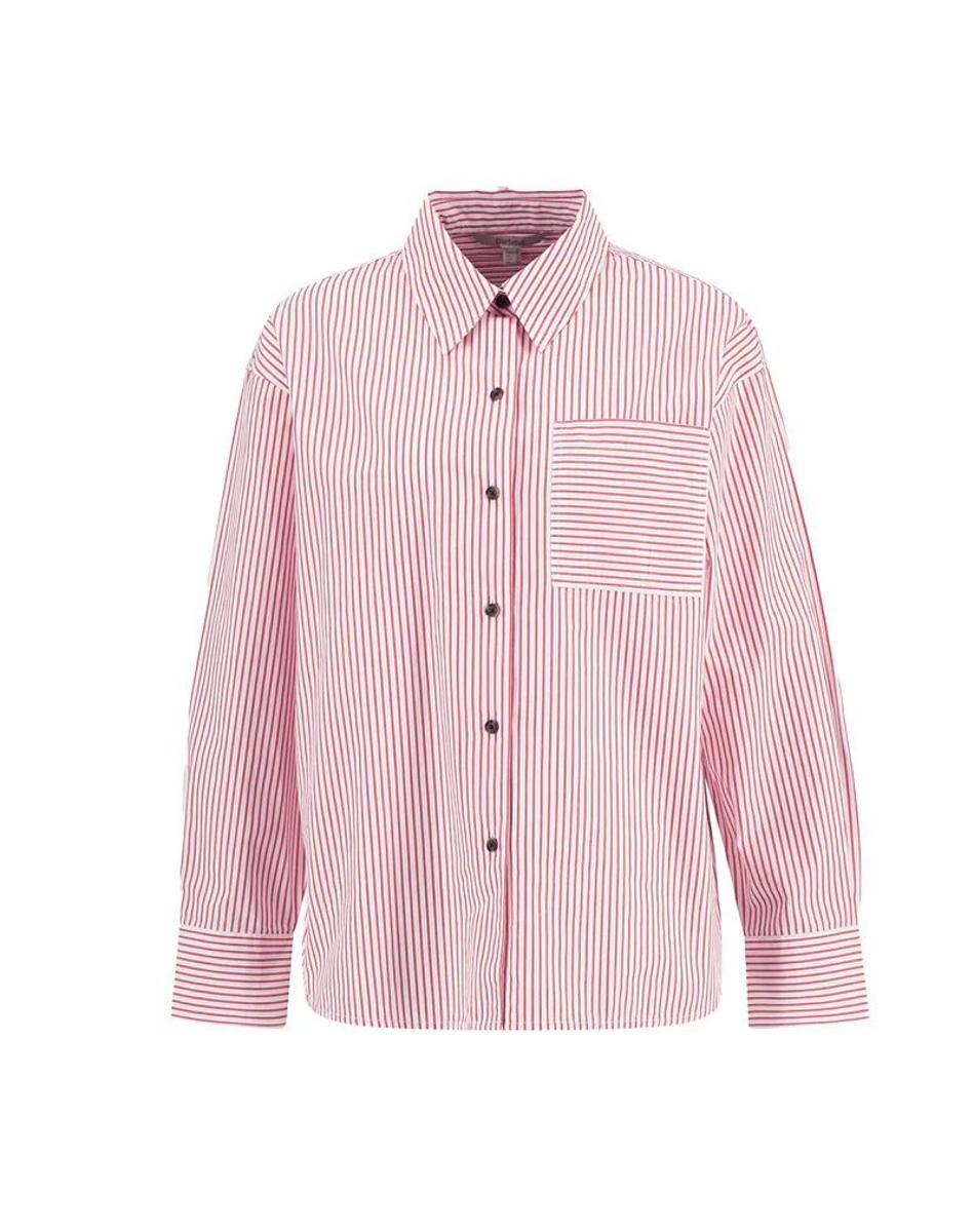 CAMICIA DONNA OVER MOTIVO A RIGHE - ROSSO