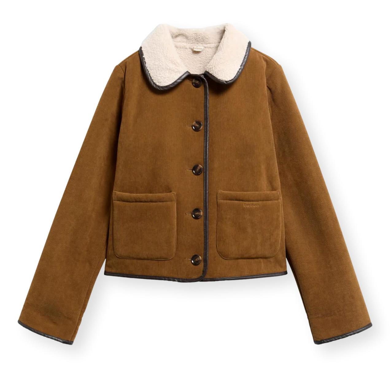 Barbour Giacca Penny in pile a coste e ecofur cuoio LCA0423 BR31 10-Beige