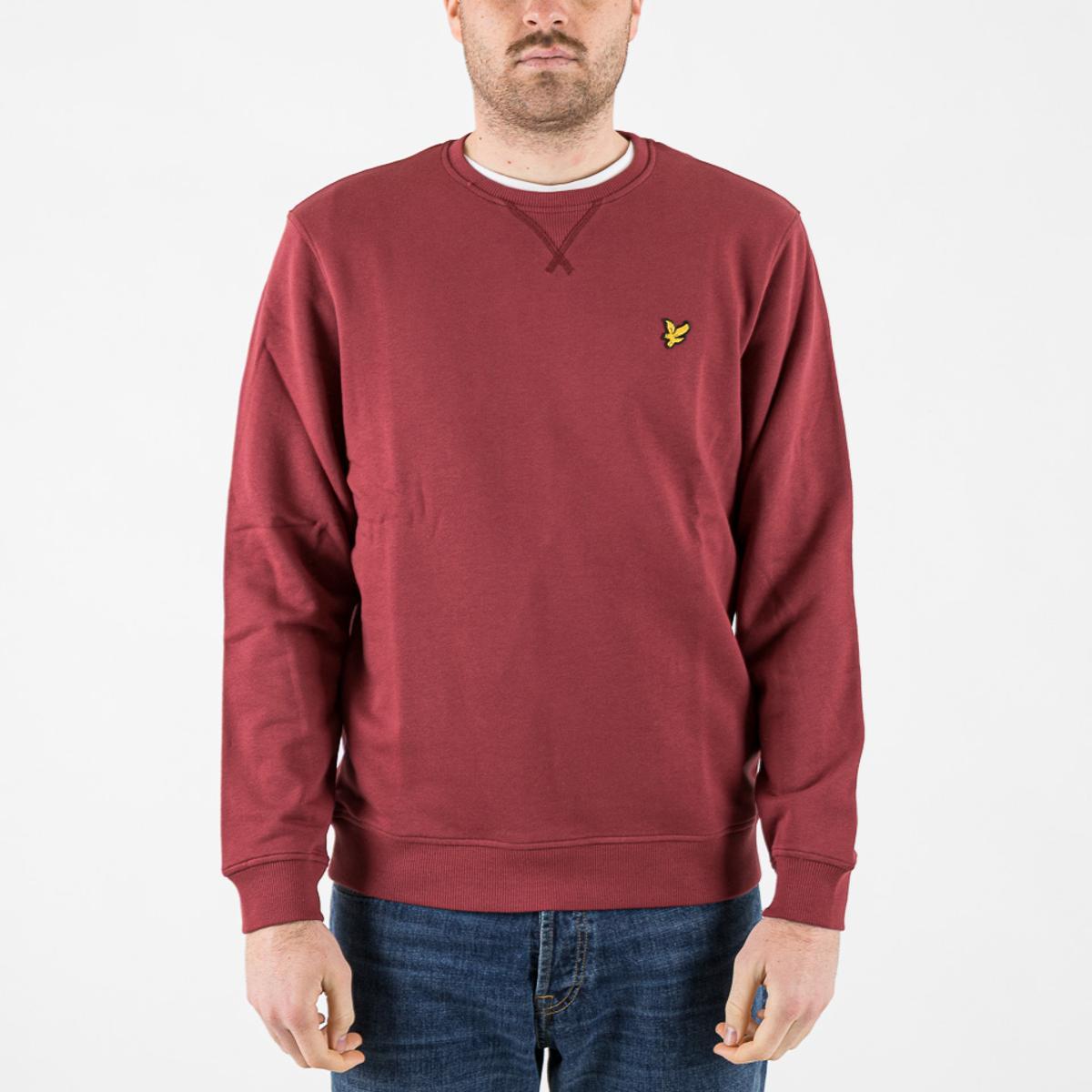Felpe Lyle & Scott Crew Neck Sweatshirt oxblood red