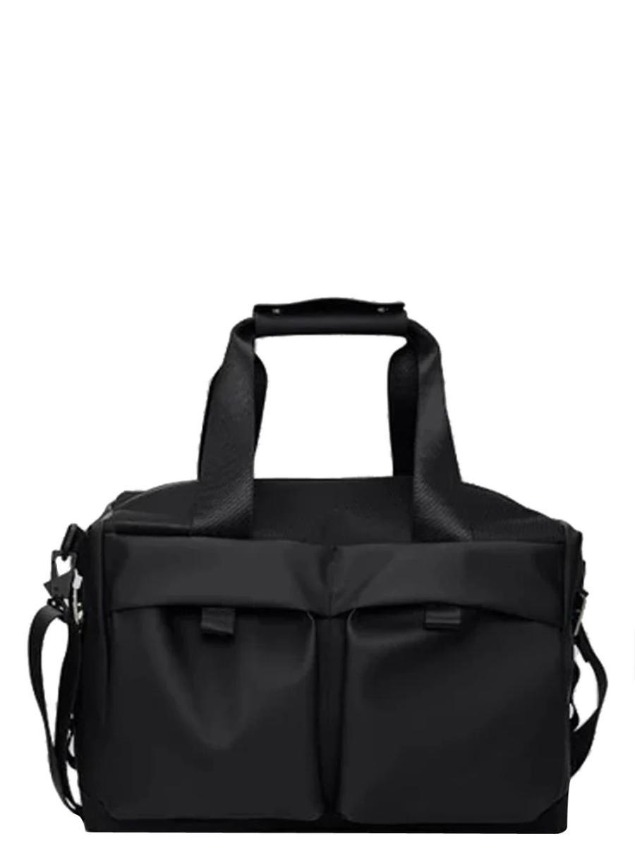 Otaru - Borsone da viaggio impermeabile con tasche multiple, tracolla staccabile e manici in tessuto-Nero