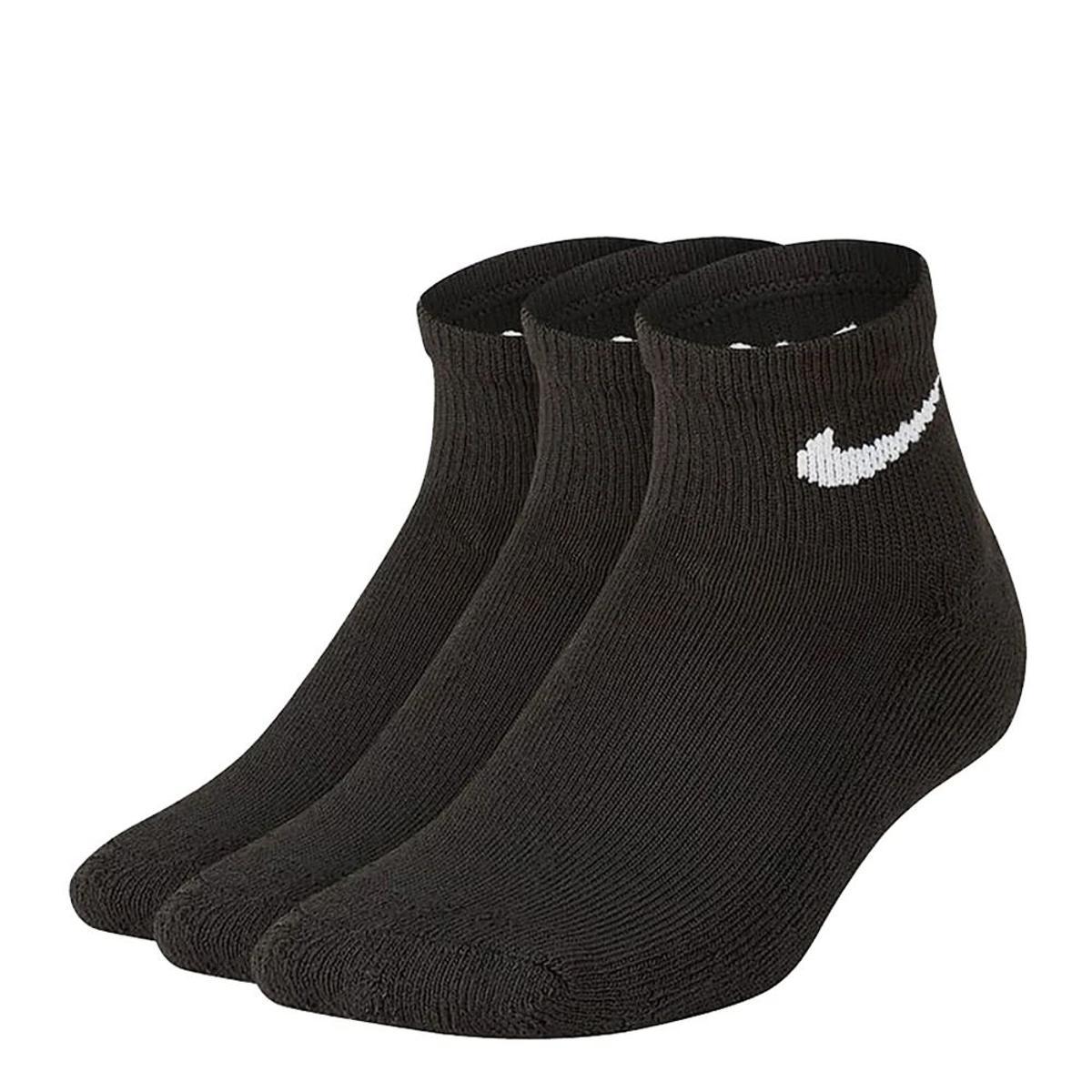 Nike Cushioned Ankle Un0026 3 Paia di calzini Unisex - Bambini e ragazzi-Nero