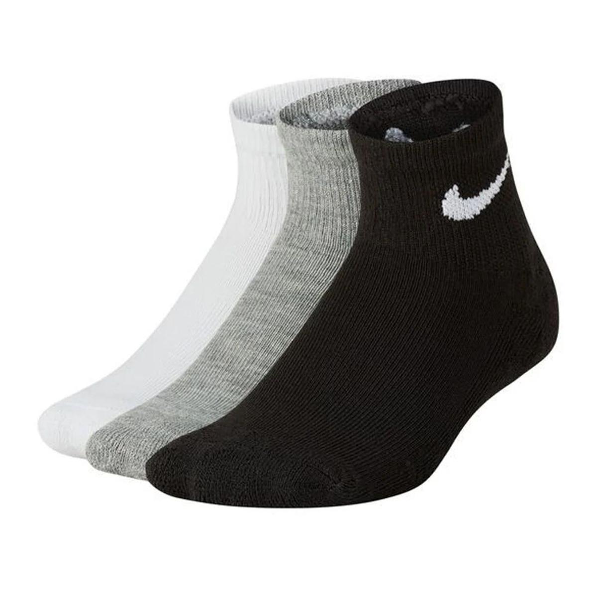 NIKE Unisex Kids Basic Pack Ankle 3pk Socks Eu 27-35 SOCKS-Multicolore