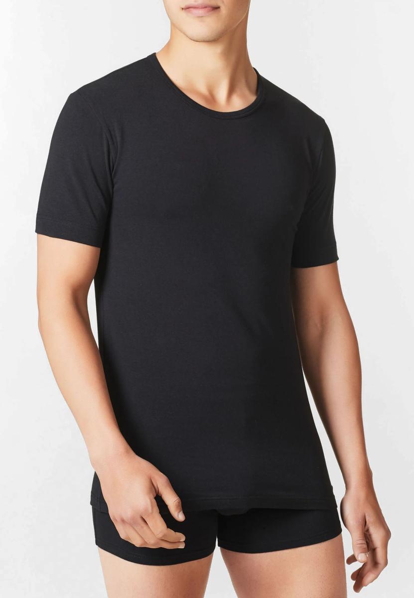RAGNO T-Shirt Uomo Manica Corta-Nero