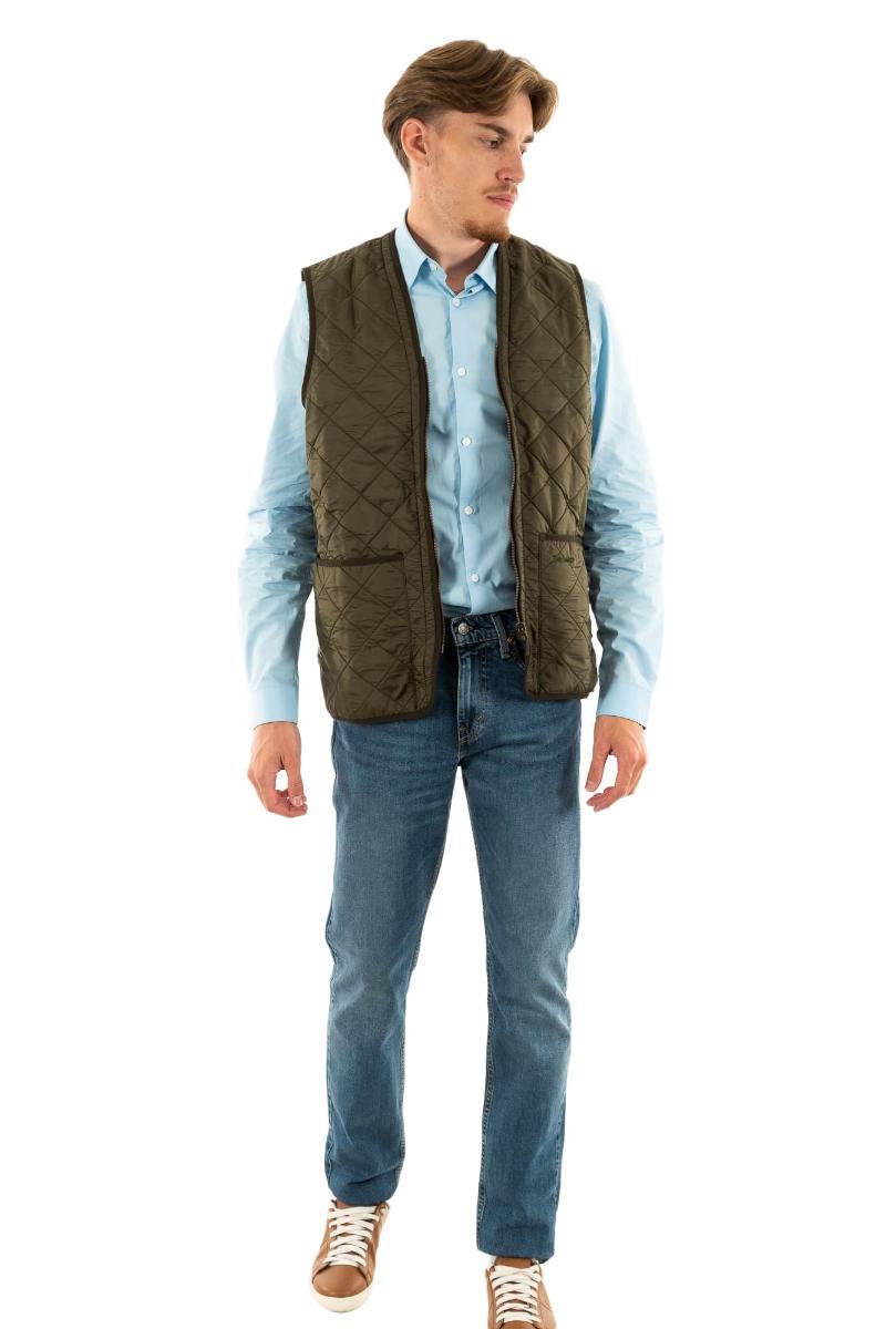 Barbour Gilet Trapuntato Uomo Verde con Zip MLI0002OL91 Verde-Oliva
