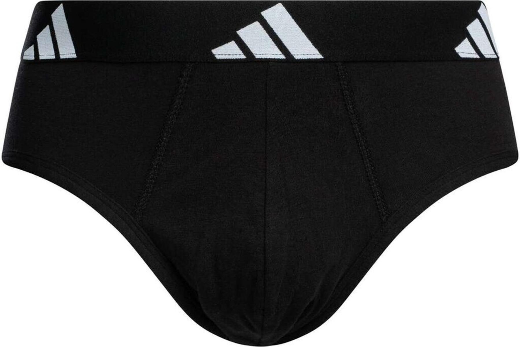Adidas Adidas Herren Unterwäsche Slip 3er Pack - Brief (3pk) - Active Flex Cotton Intimo Uomo (Pacco da 3)-Nero