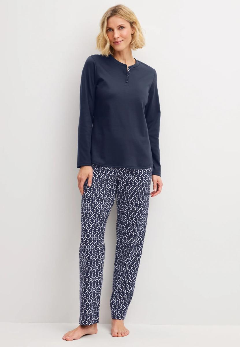 CALIDA Midnight Hearts - Pigiama da donna-Blu