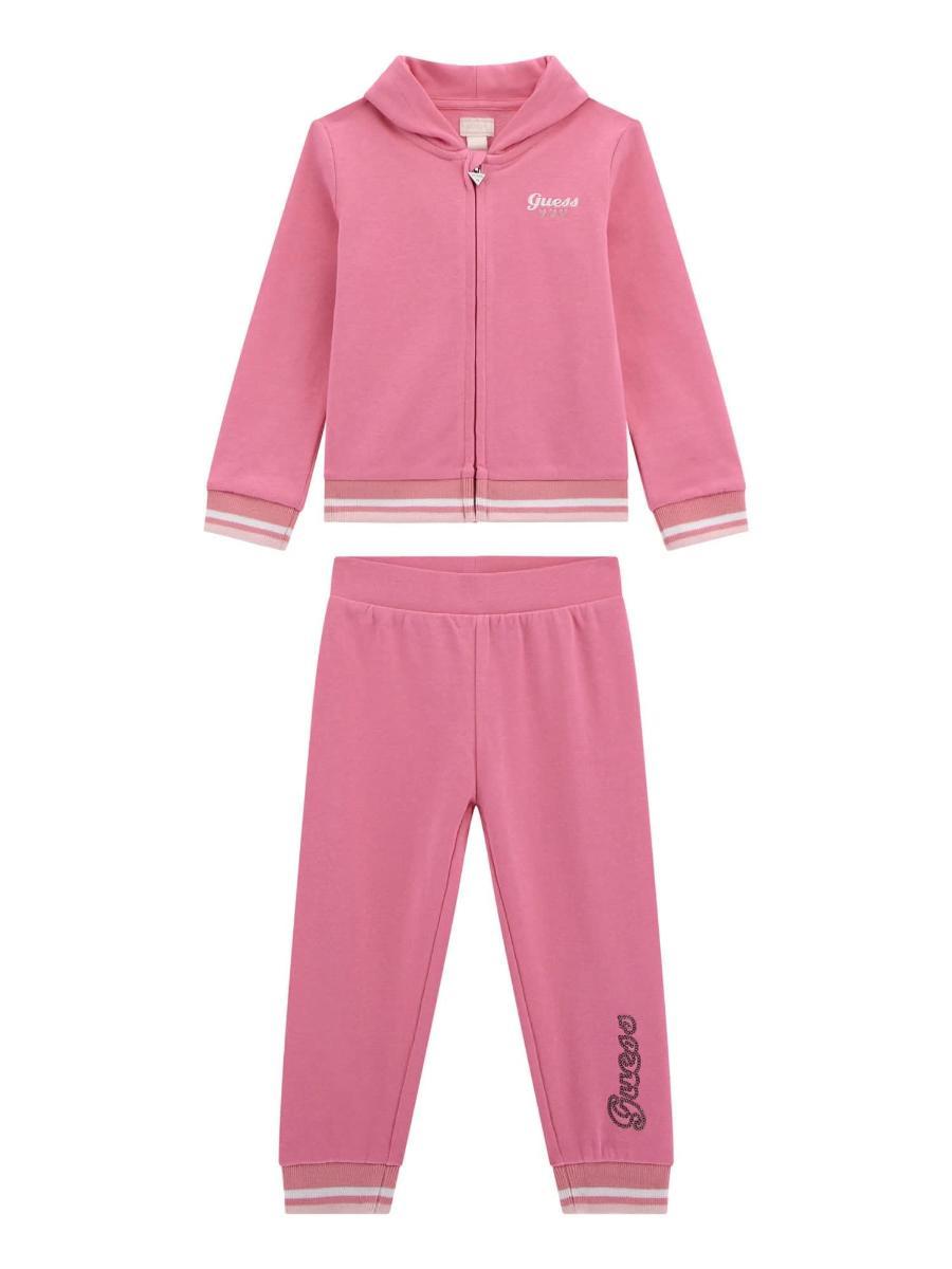 GUESS Baby Girls Eco - Completo a maniche lunghe con cappuccio e pantaloni