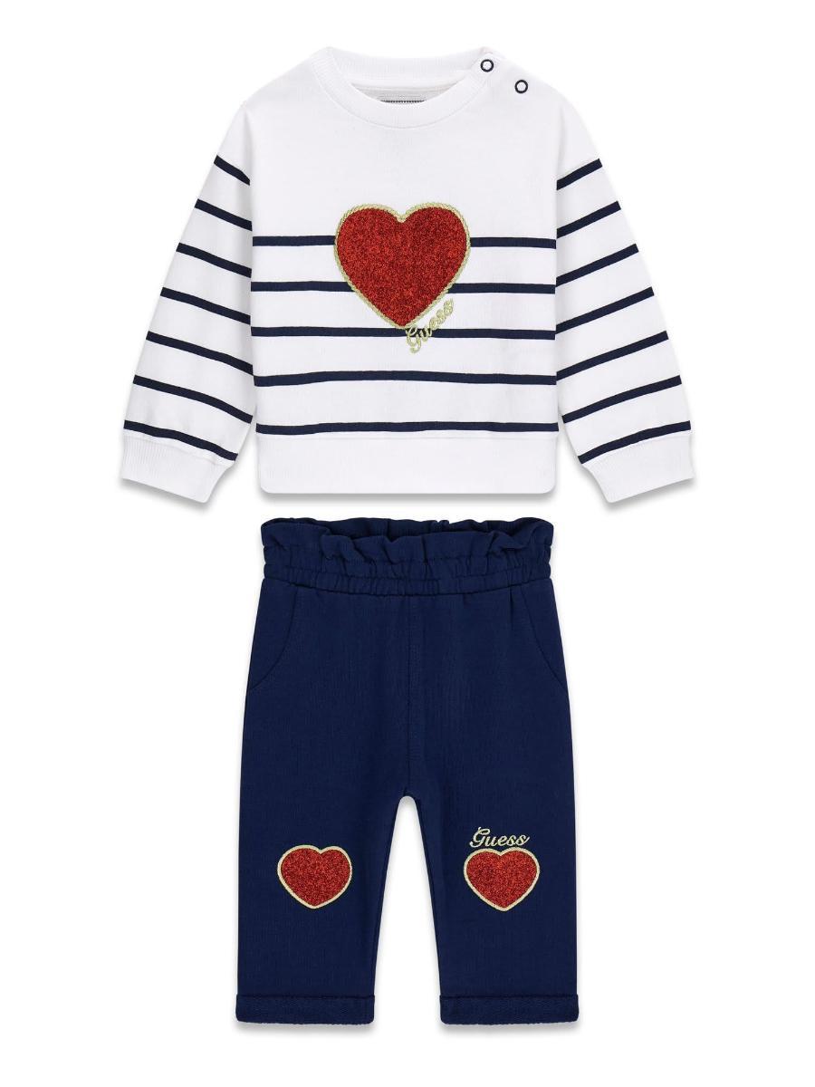 GUESS Long Sleeve Active Top and Active Pants 2 Piece Set di vestiti da gioco per bambini-Blu