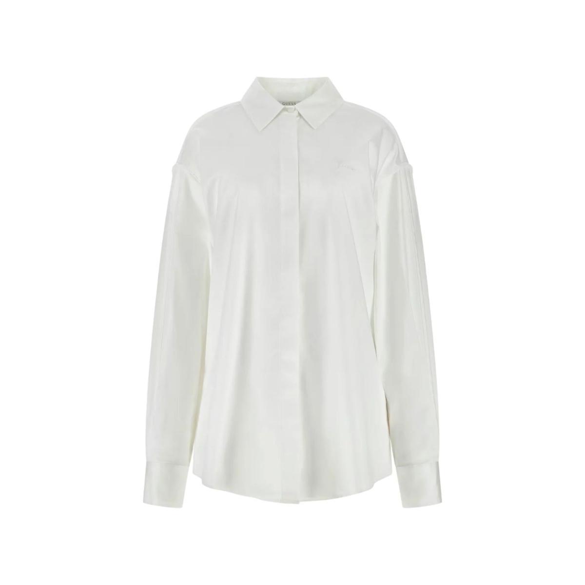 Camicia donna popeline over tinta unita