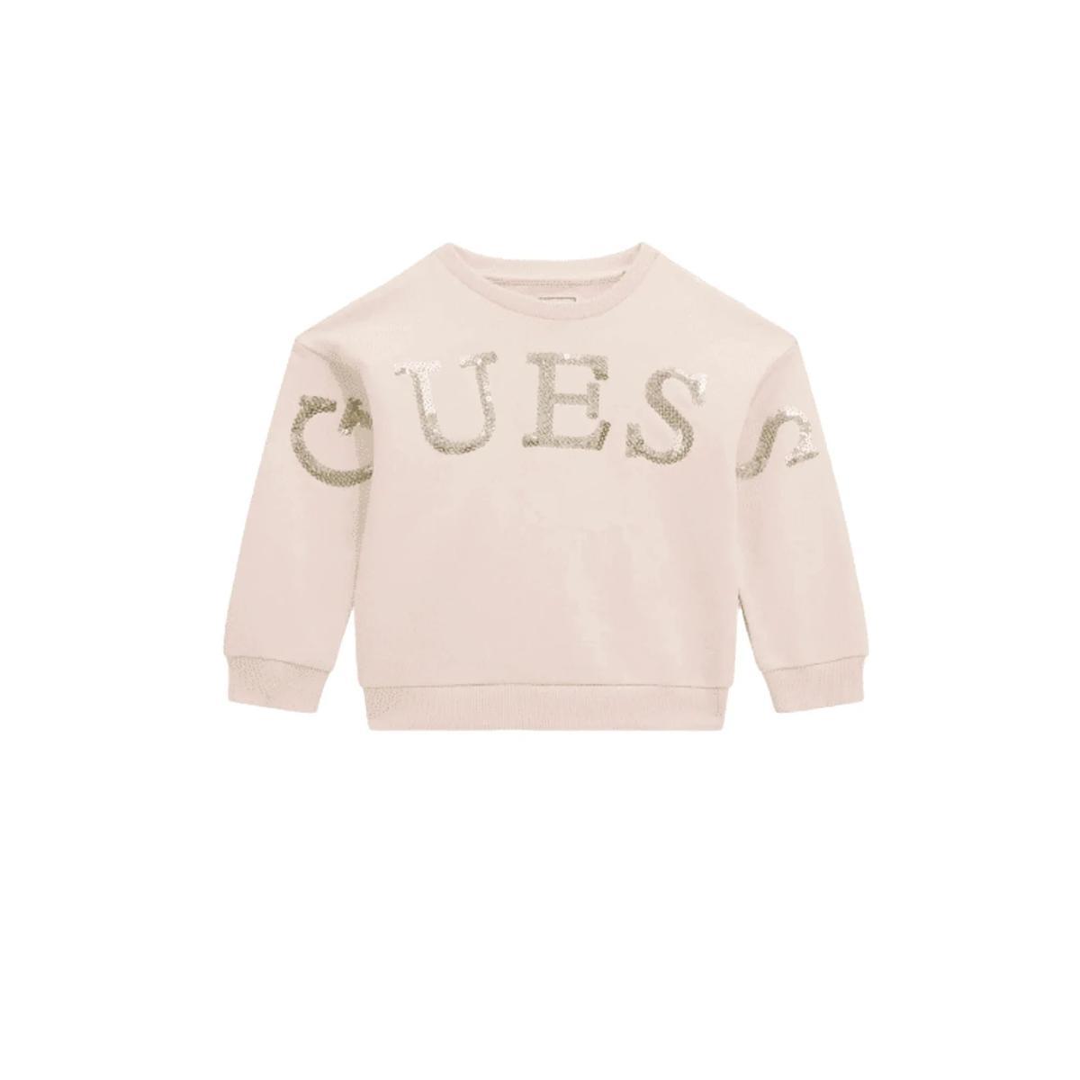 Felpa Bambina Rosa scritta con Paillettes