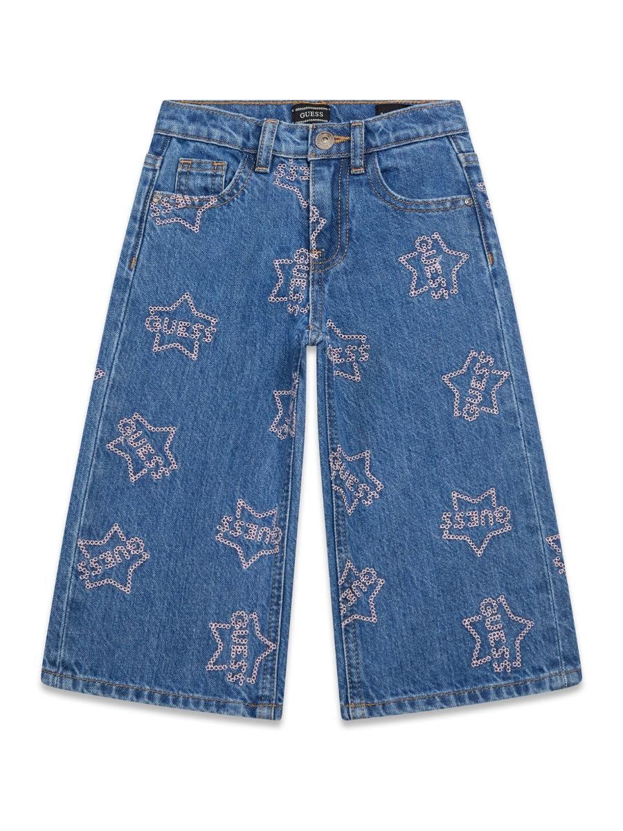 GUESS Jeans per Bambine e Ragazze Denim Lavato-Multicolore