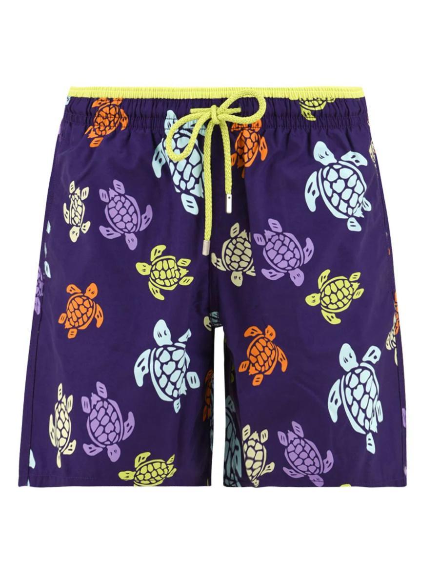 Vilebrequin, Pantaloncini Mare Uomo Bicolore Tortues Multicolores-Viola