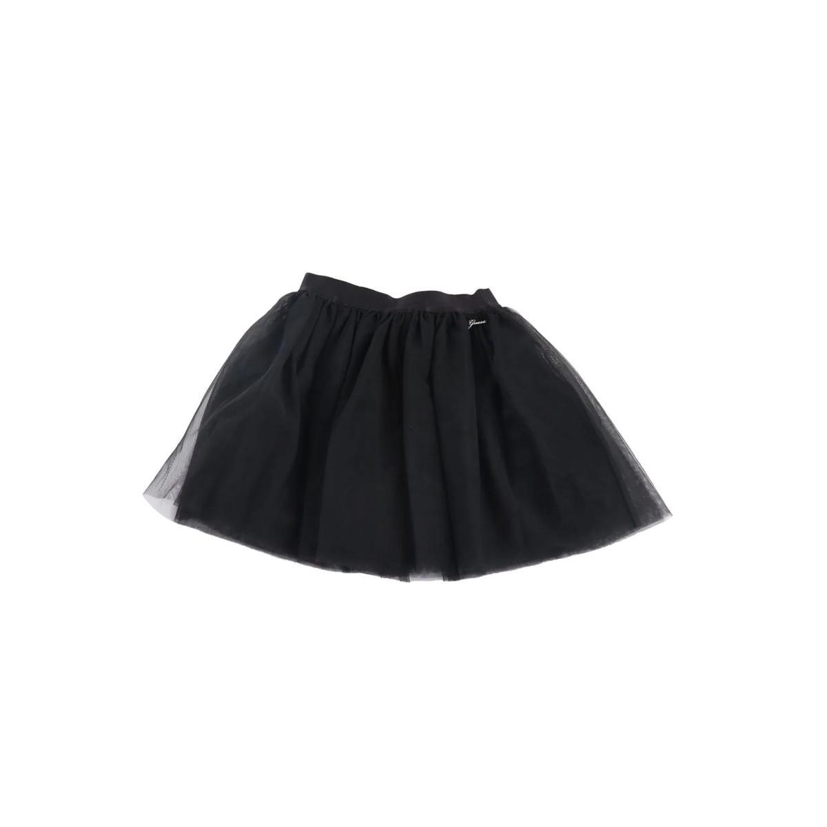 Mini Gonna bambina in tulle nero-Nero