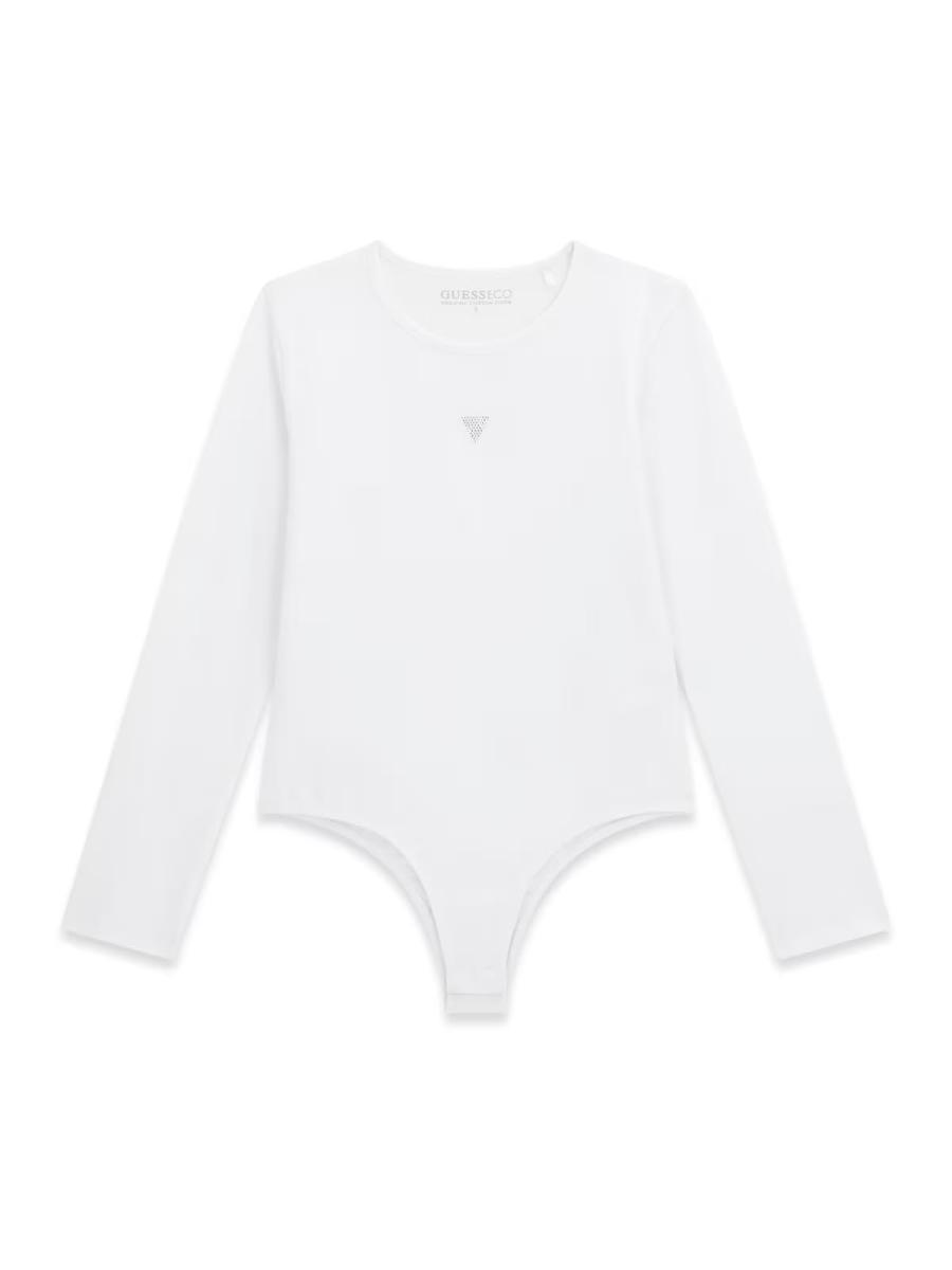 GUESS Maglietta a Maniche Lunghe per Bambine e Ragazze Bianco