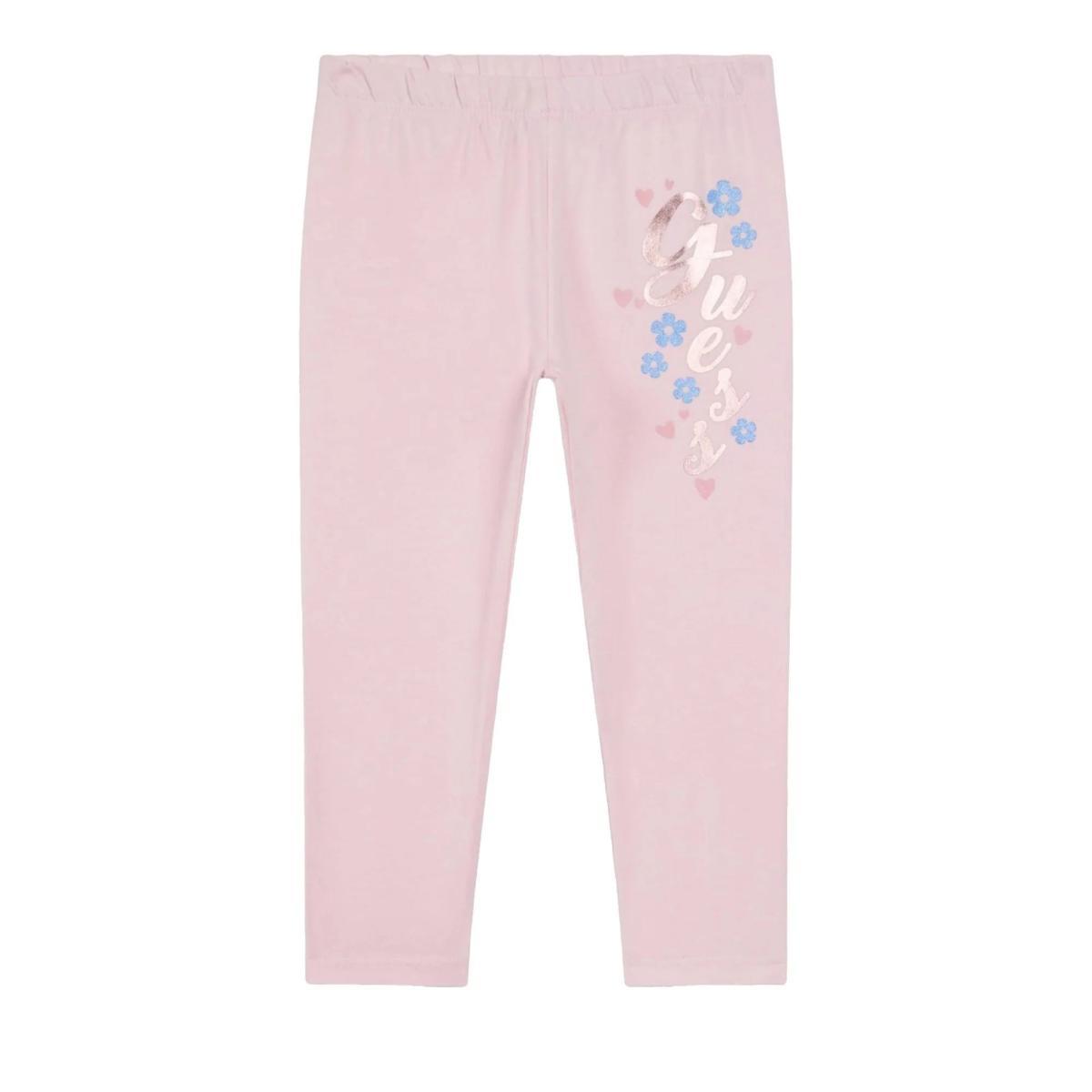 Leggings Bambina con logo stampa metallizzata-Rosa