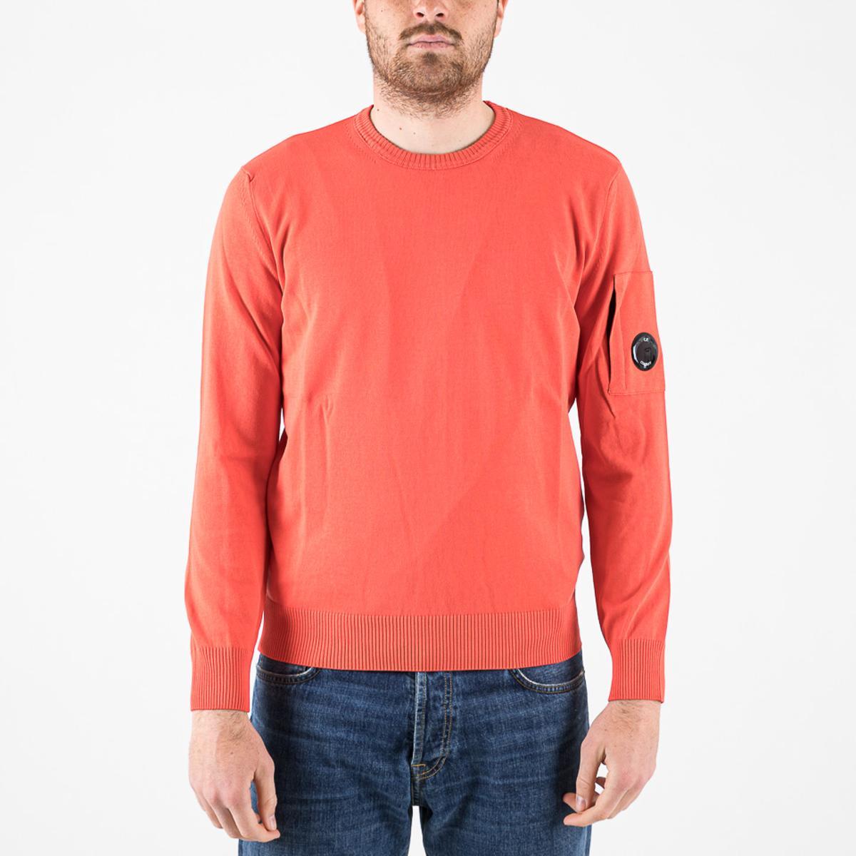 Maglie C.P. Company Cotton Crepe Crewneck Lens Knit poinciana