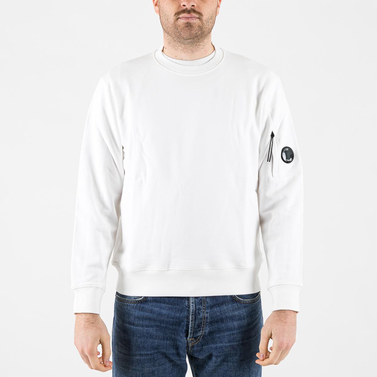 Felpe C.P. Company Diagonal Raised Fleece Crewneck Sweatshirt gauze white