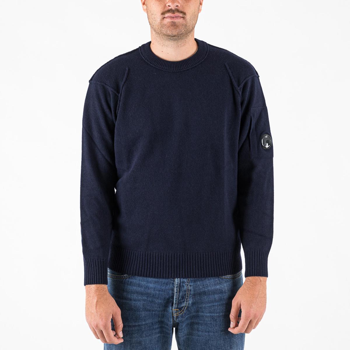 Maglie C.P. Company Lambswool GRS Crewneck Lens Sweater total eclipse-Multicolore