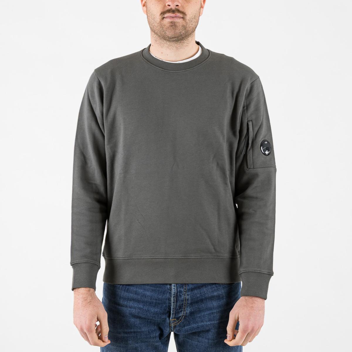 Felpe C.P. Company Diagonal Raised Fleece Crewneck Sweatshirt gunmetal-Gunmetal