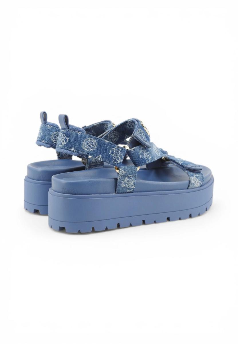 Guess - Sandali con plateau - animalprint blau