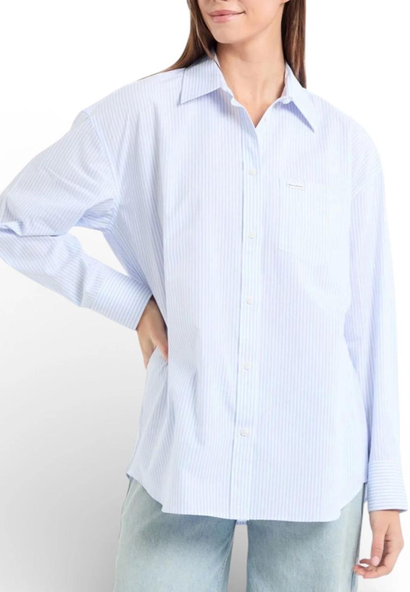 GUESS Camicia Donna Azzurro Bianco W5RH94WGZ11-PE26-FB9A-Azzurro