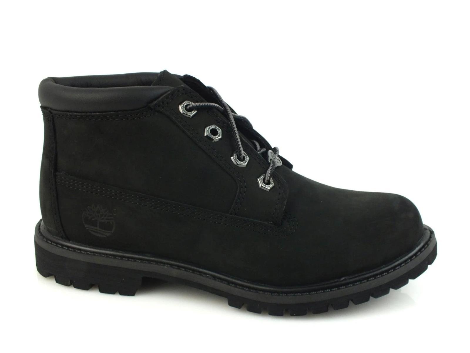 TIMBERLAND Nellie Chukka scarponcino donna PELLE BLACK NERO 23398 inverno 2017-Nero