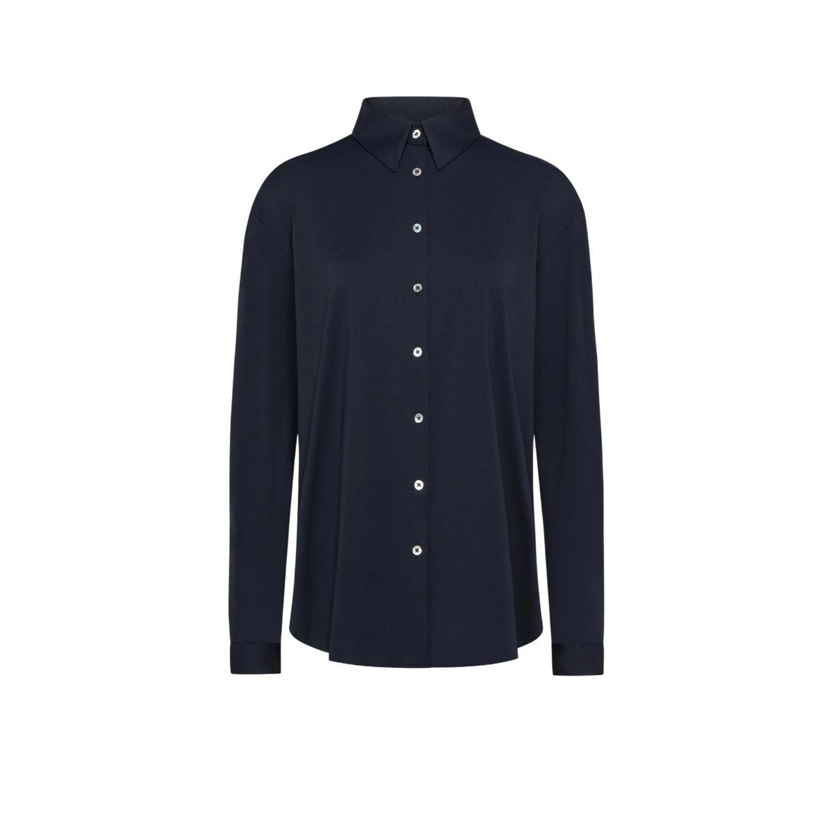 Camicia Donna Oxford Boyfriend Blu scuro-Blue black