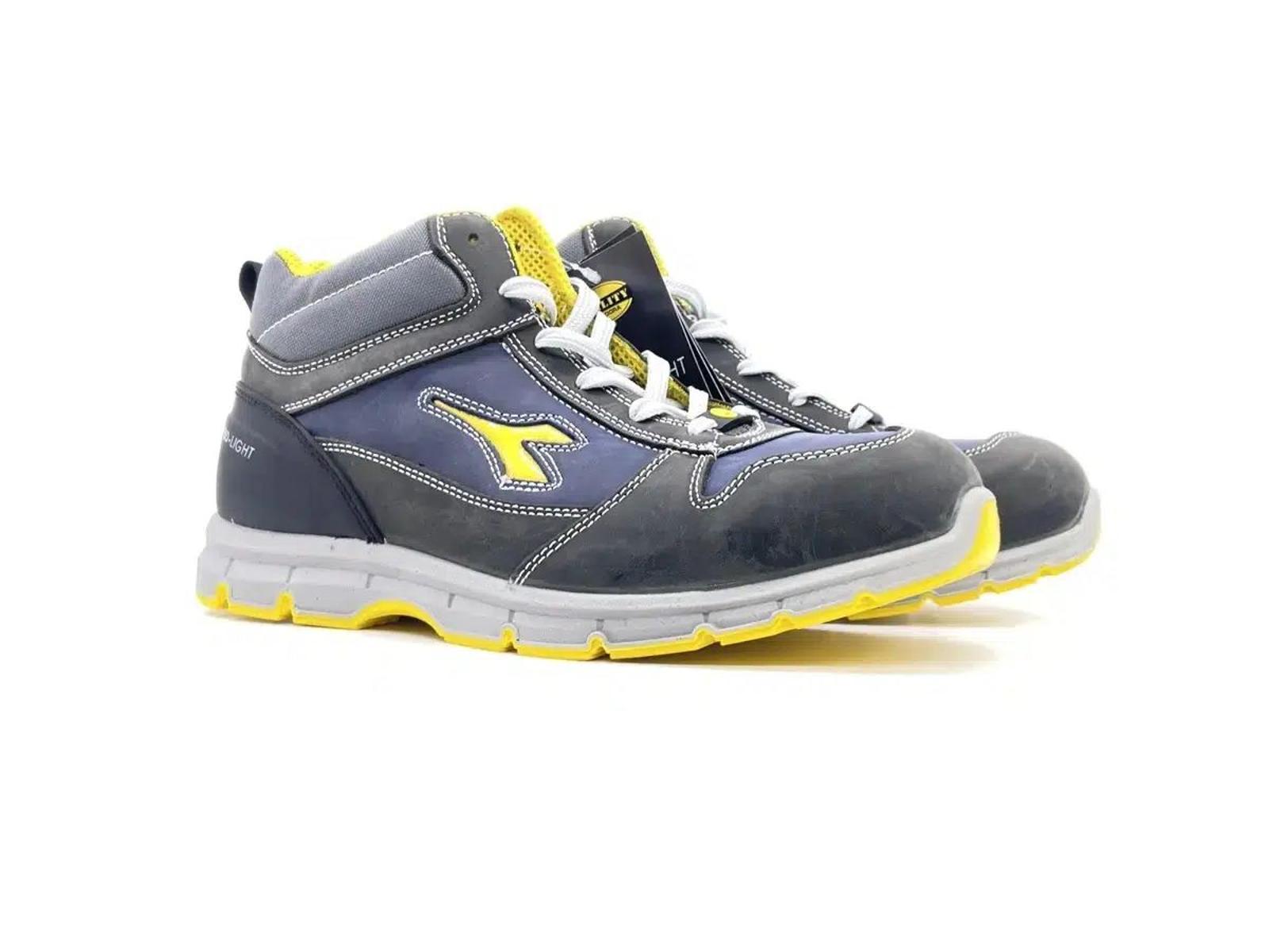 Diadora scarponcino antinfortunistico uomo Run Mid S3 pelle blu grigio